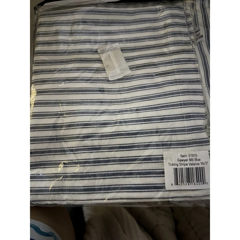 Sawyer Mill Farmhouse Blue Ticking Stripe Standard Sham 21x27 VHC Brands Cottage